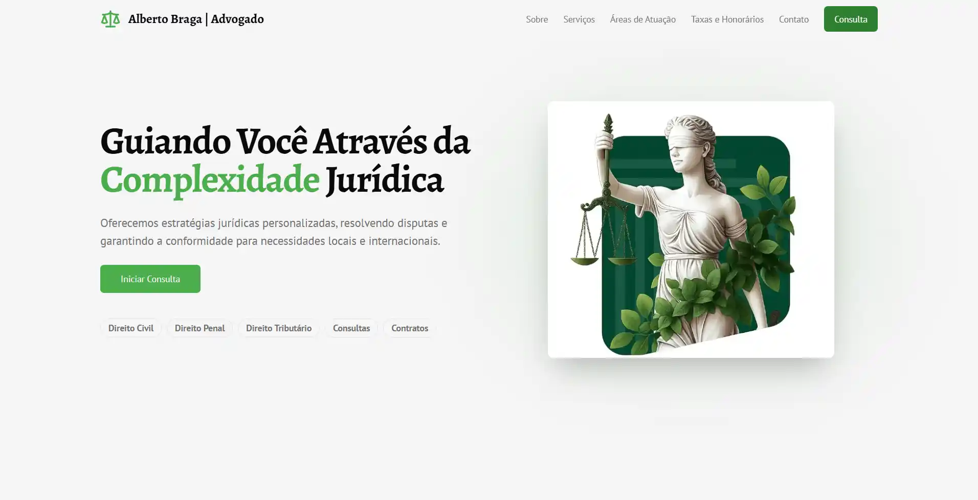 Exemplo de site de advocacia