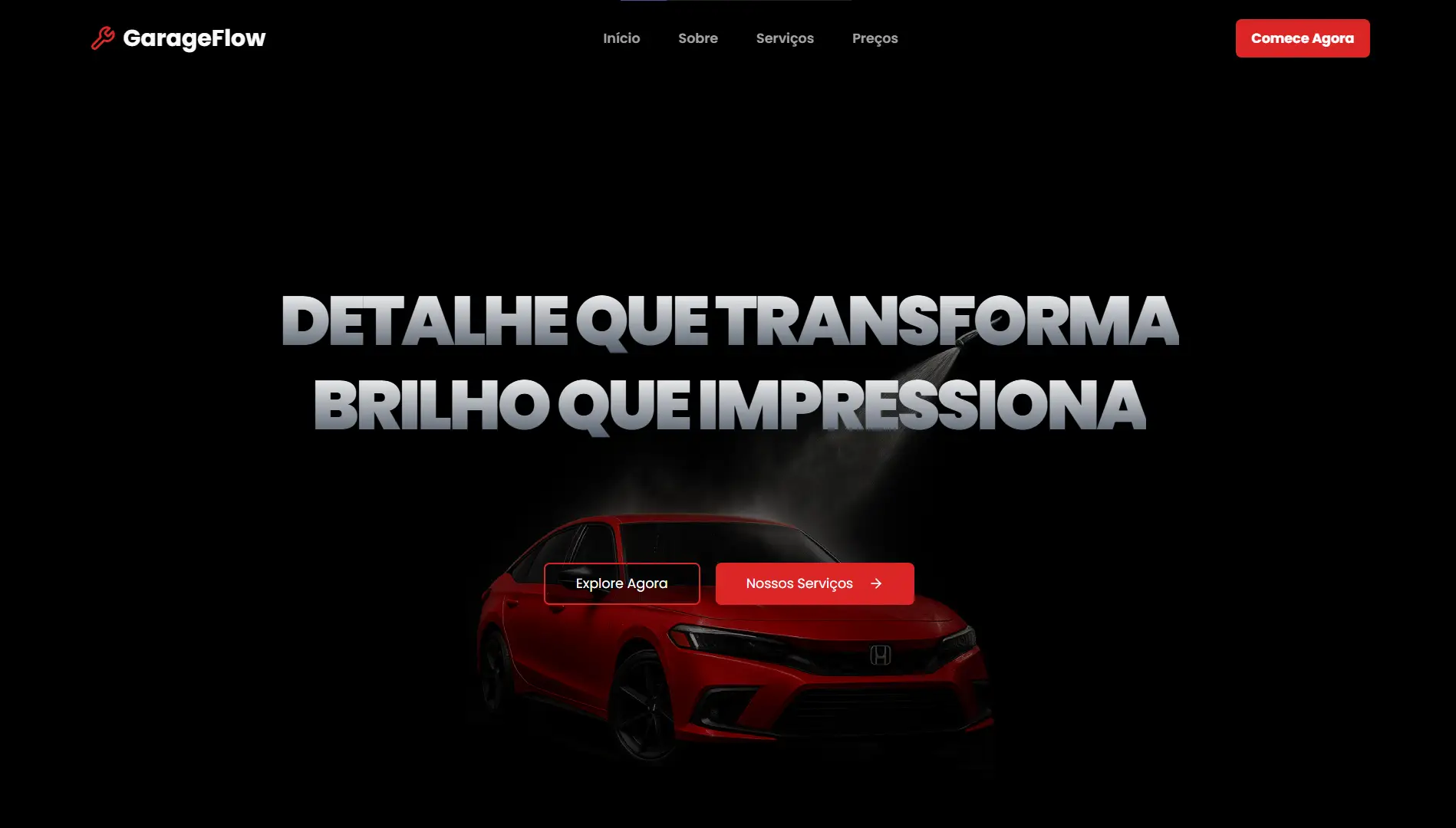 Exemplo de site de concessionária de carros